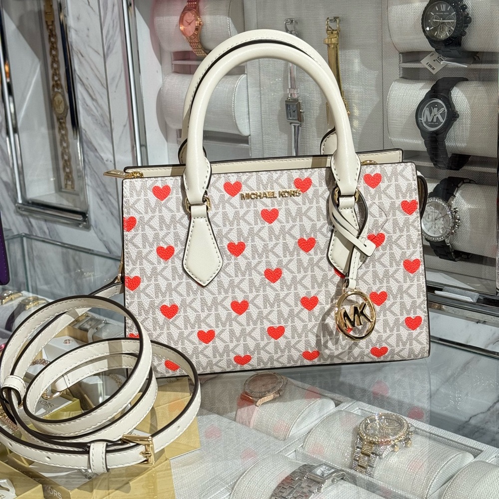 NWT michael kors sheila Small Embellished Signature Logo Satchel